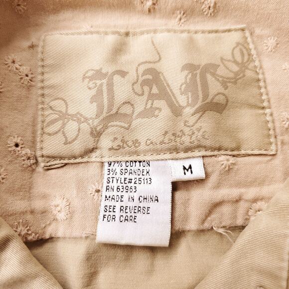 LAL Live A Little Button Front Jacket Women's M Beige Pockets Casual Lightweight - Picture 9 of 10